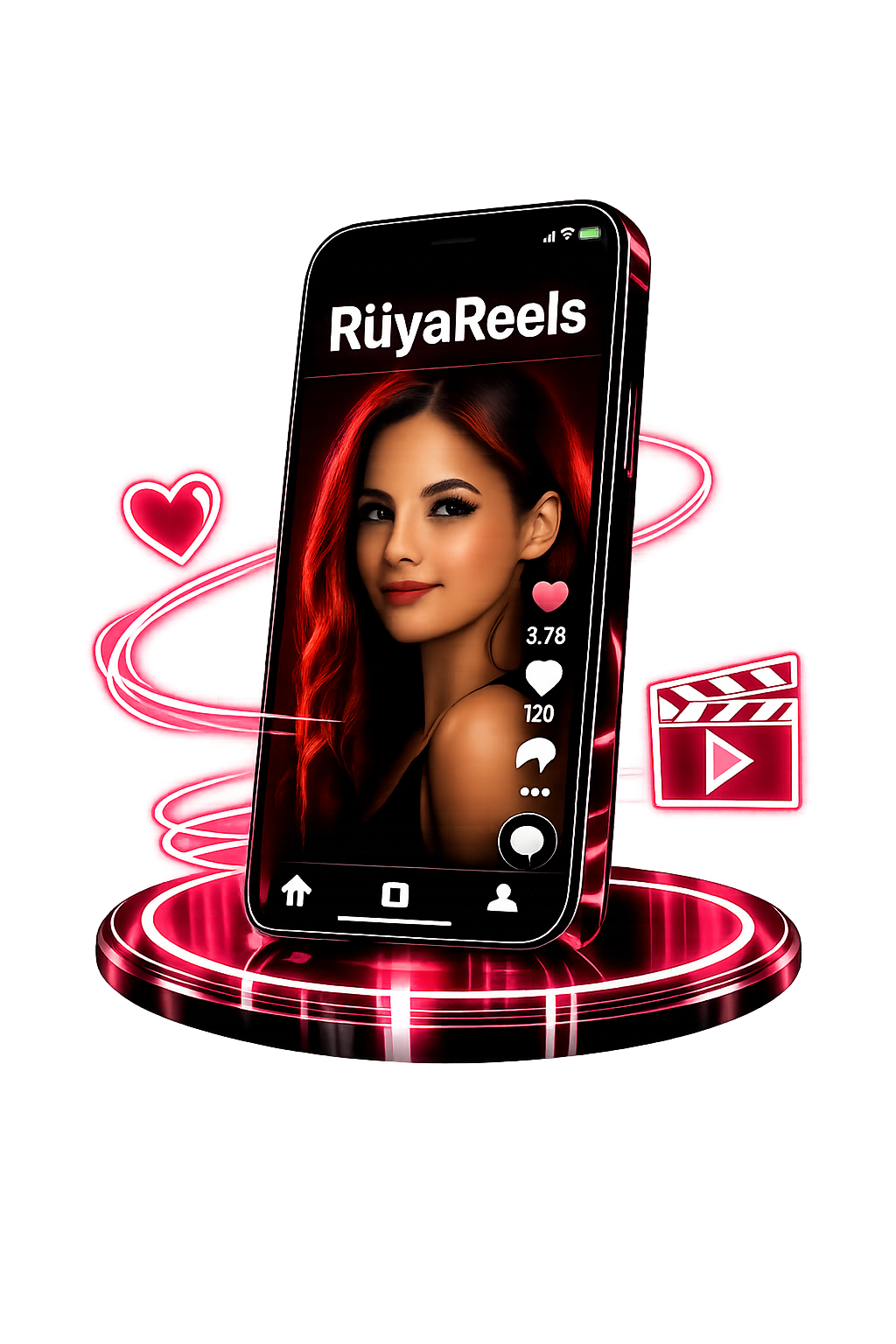 RüyaReels telefon görünümü